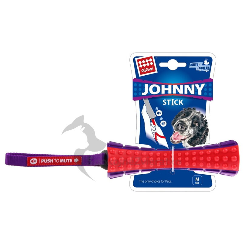 GiGwi Johnny Stick aport zvukový červeno/purpurový